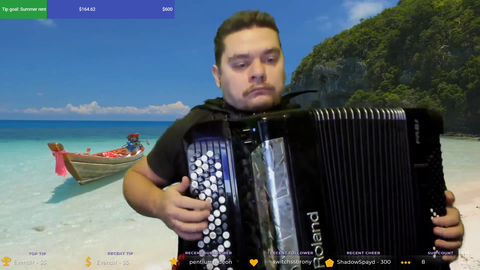 Streamer absolutely destroys "Sandstorm" on the accordion while staring dead-eyed into the void