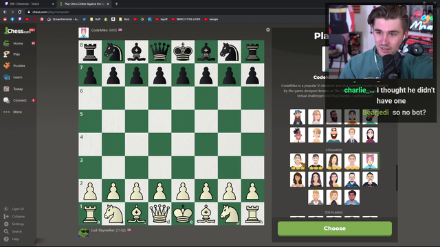 Ludwig beats Codemiko in 8 moves