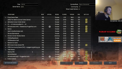 Forsen accidentally leaks password to Conan Exiles server he was offered entrance to