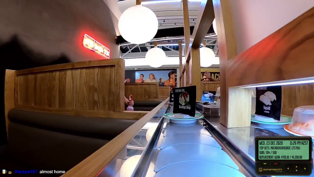 Streamers let​ us ride the SUSHI TRAIN!