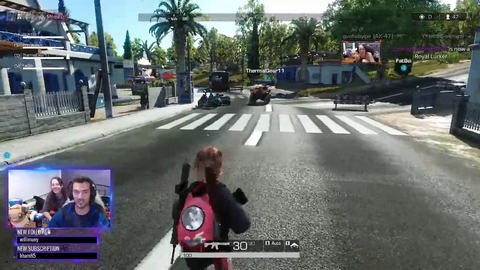 Stream sniper that sniped Hitch invites him to her streaming setup. Hitch continues to hitch-hike in-game on her stream.