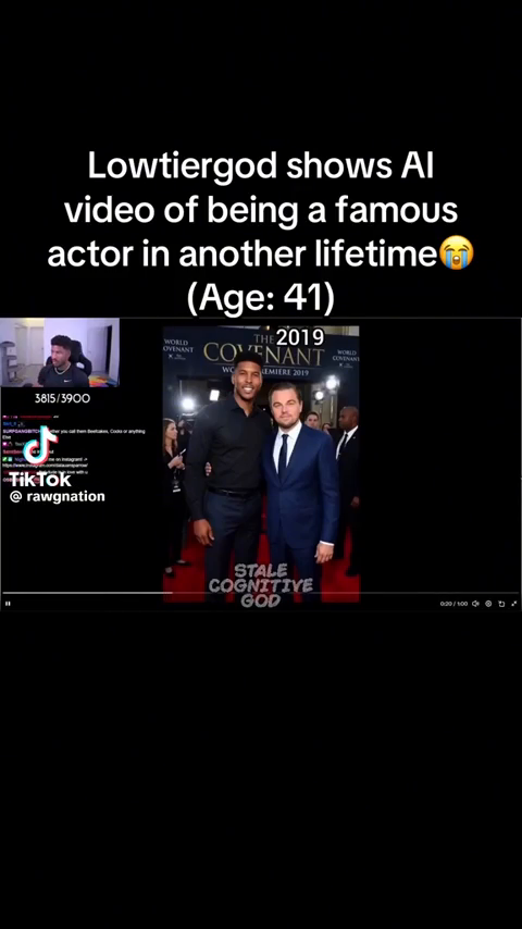 LowTierGod gets happy over an ai video about a life he never had