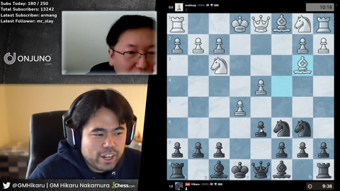 Actor Masi Oka watches Twitch and found xQc through GM Hikaru's stream