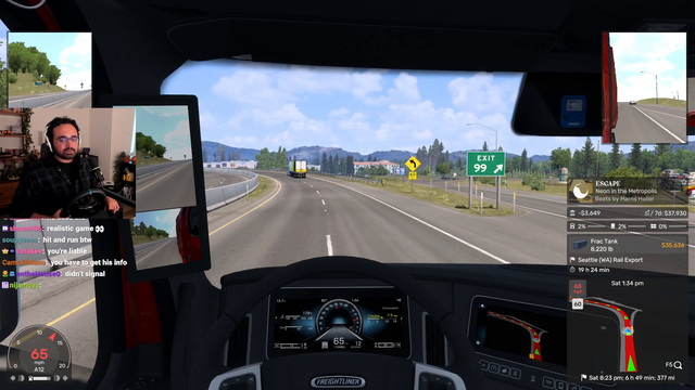 Squeex gets road rage while playing American Truck Simulator