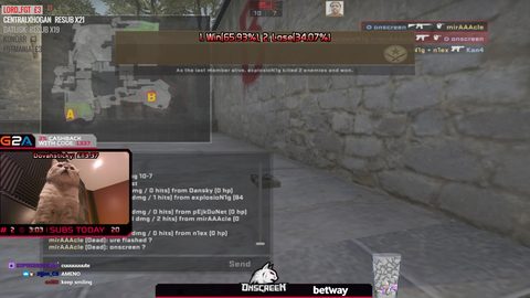 Onscreenlol's cat frosty turns at the right time...