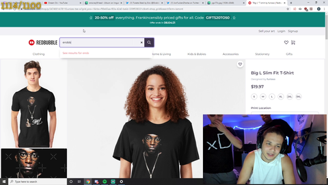Erobb looks himself up on redbubble