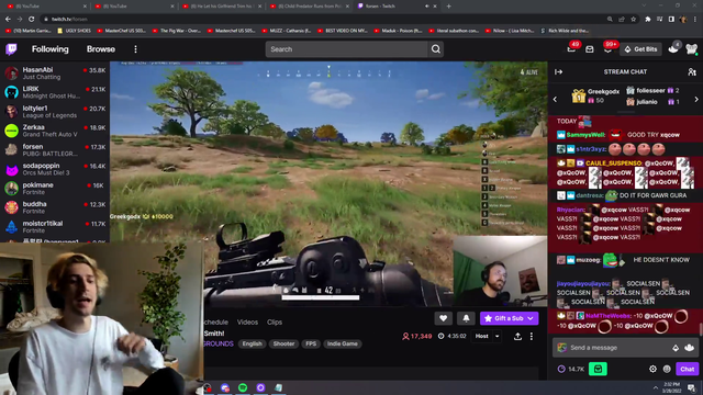xQc sends TTS donation to Forsen