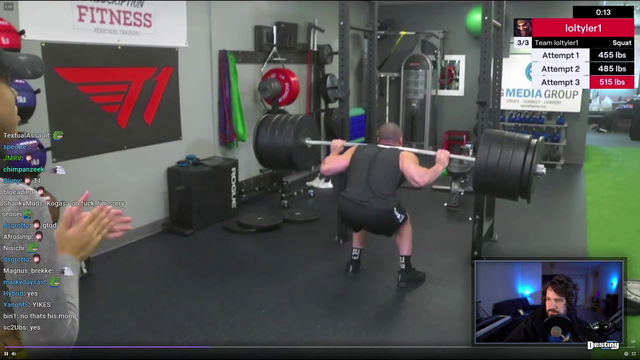 Destiny Feels Pain Watching Tyler1 Fail A Squat Max