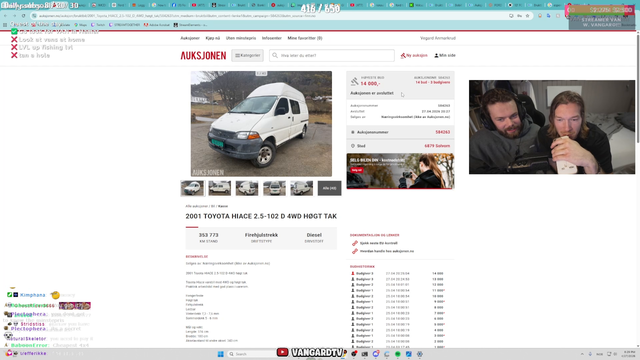 Arrac panics and out-bids himself in car auction