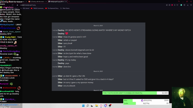 Destiny reverse-scammed Sliker