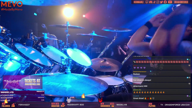 Herman Li throws guitar at the end of a show and the roadie misses it