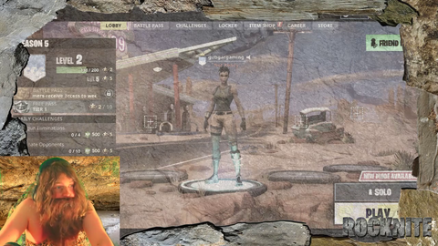 Guy cosplays as caveman for two hours playing Rocknite, before the entire stream devolves into an Eric Andre skit.