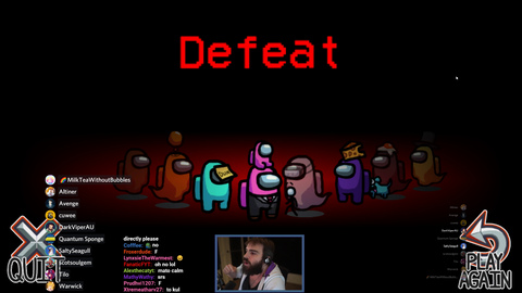 DarkViperAU losing his shit on someone new to Among Us
