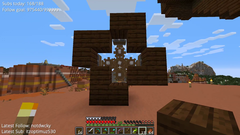 Minecraft streamer finishes his creation