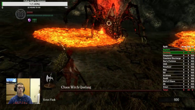 Streamer doing No hit DarkSouls run gets hit due to some random hitbox