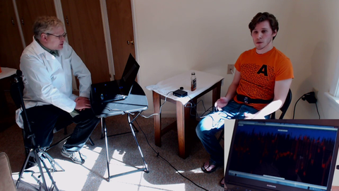Jerma985 is asked important questions during a lie detector test