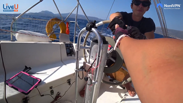 Couple breaks down after being stranded off the coast of Greece