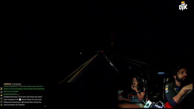 Sleep-Deprived Esfand reading and responding to chat while driving drowsily