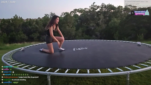 After 5 hours of stalling, Emily finishes her trampoline