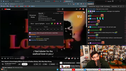 Hasan calls Twitch stupid for banning people in his chat who say the c-word