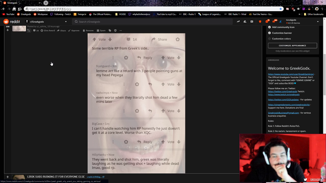 Greek addressing the viewers that say Greek isn't good at RP
