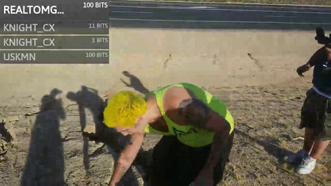 Streamer jumps into crack formed by the Ridgecrest California earthquake
