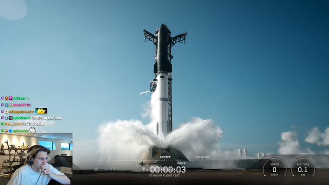 xQc watches the coolest SpaceX Rocket launch