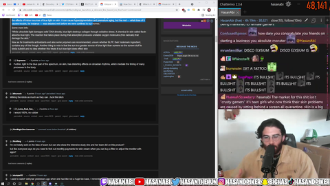 Hasan Says Valkyrae's Blue Light Cream Is BS