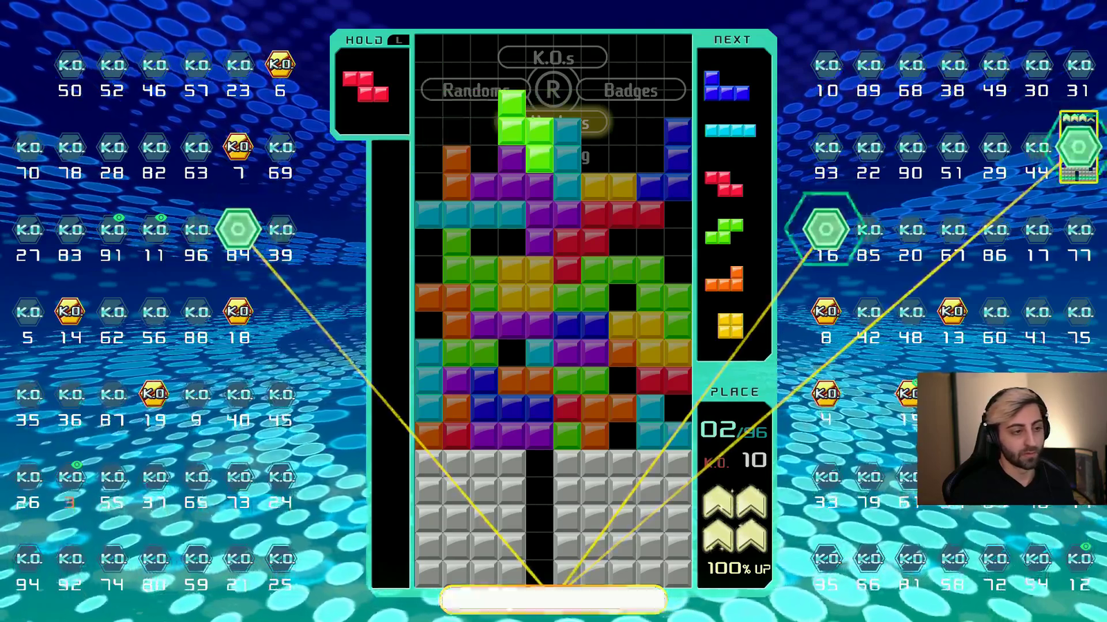 GiantWaffle gets his Tetris 99 win