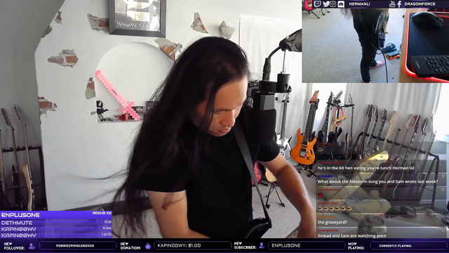 Herman Li from Dragonforce makes old school game sounds on his guitar