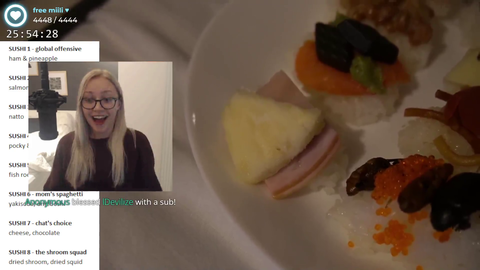 Streamer makes sushi with chat voted on ingredients