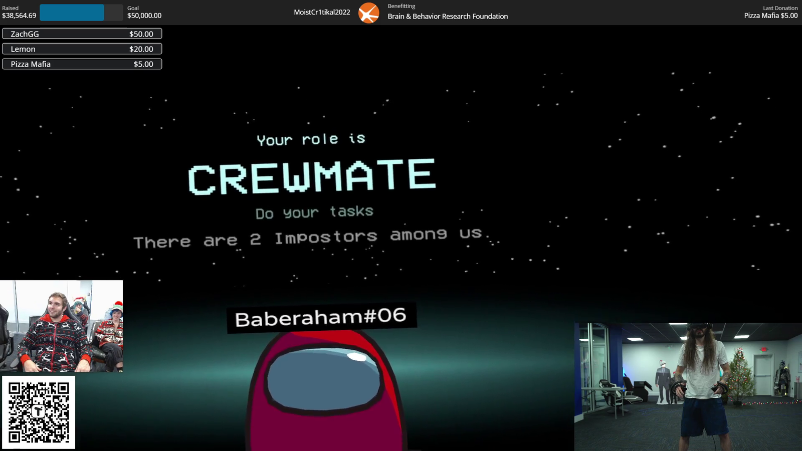 MoistCr1TiKaL gets incapacitated by smelling salts while playing Among Us VR