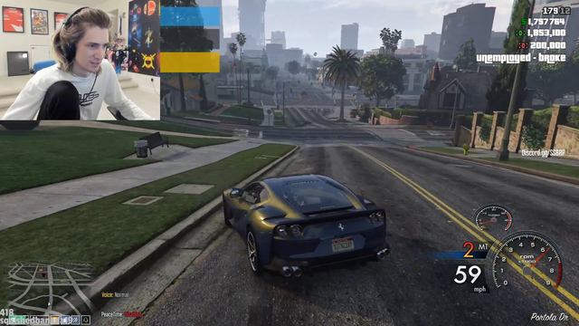 xQcOW - X tries out his new car on SSB RP