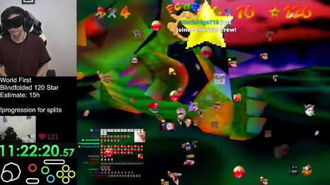 Bubzia completes World First SM64 120star Blindfolded Speedrun