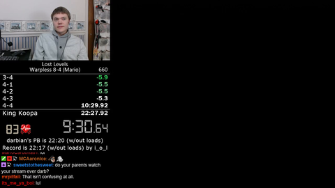 Funny moment from darbian's speedrun of Super Mario Bros: The Lost Levels (xpost from r/speedrun)