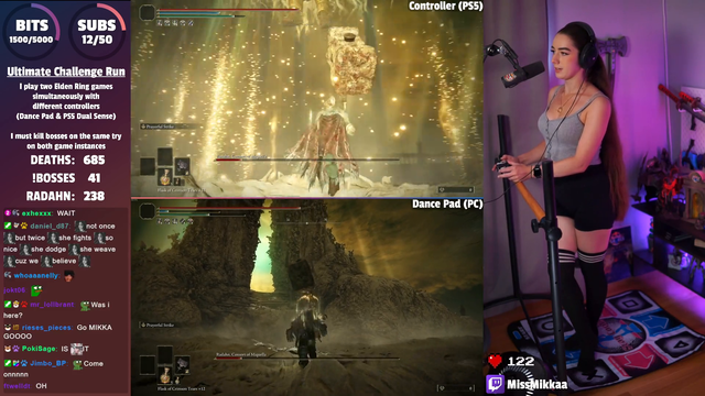 MissMikkaa beats Elden Ring DLC twice while playing on PC and PS5 simultaneously