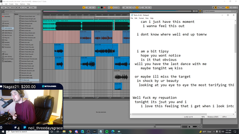 Watchmeblink182 is a bit tipsy while recording music