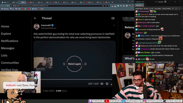 Hasan sees the clip the Starfield Pronouns guy used to introduce him