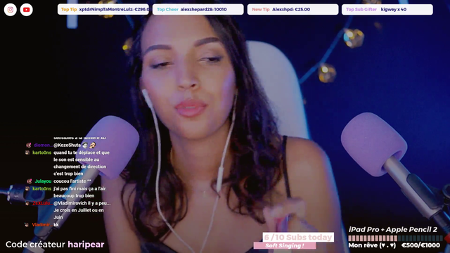 French ASMR streamer tries to stay quiet after breaking wind