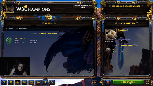 t1 finishes his warcraft 3 placement matches