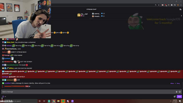 xQc on his ban being longer than expected