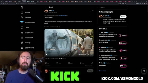 Asmongold says "rich vs poor" content is a fantasy for poor people because actual rich people aren't even aware of their existence and don't want anything to do with them