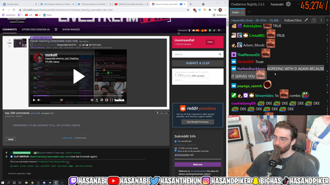 Hasan bans 28 month subscriber