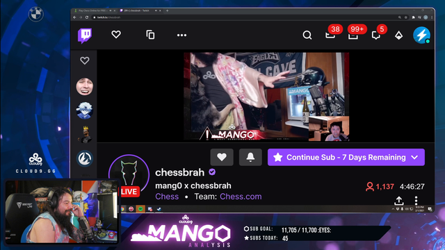 Mang0 checks in on Chessbrah