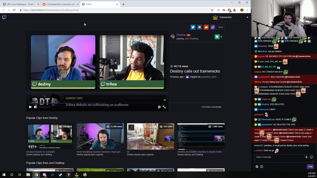 Trainwrecks is claiming he agreed with Trihex after all.