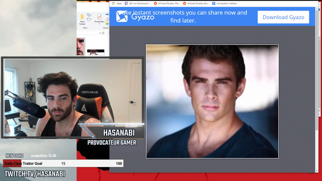 Hasan making a chad face