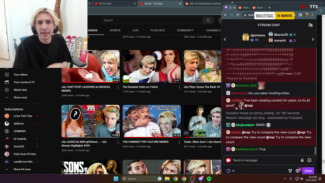 xQc on H3H3 leaking his DMs