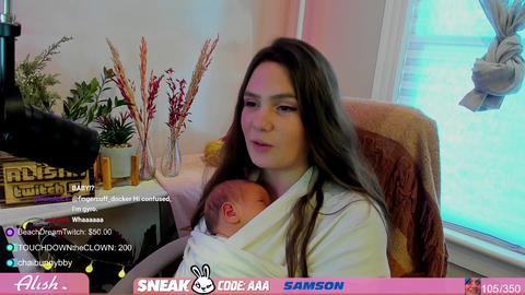 Alisha12287 casually returns after an 18 day break to announce she just had a baby and has actually been married for a while.
