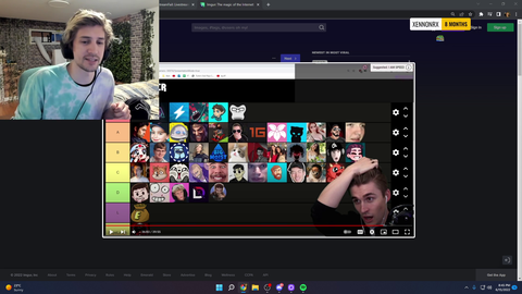 Xqc explains why he places Destiny high on his tier list