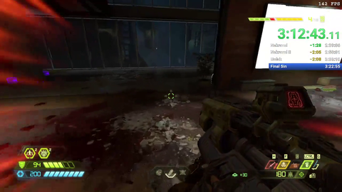Doom Eternal Ultra Nightmare 100% speedrunner DraQu_ loses PB due to crash on second to last room battle before the final boss